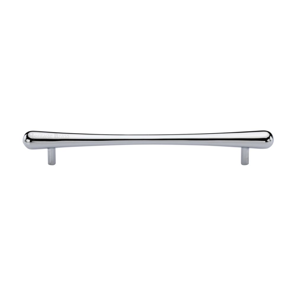 This is an image of a Heritage Brass - Cabinet Pull T-Bar Raindrop Design 192mm CTC Polished Chrome Finish, c3570-192-pc that is available to order from Trade Door Handles in Kendal.