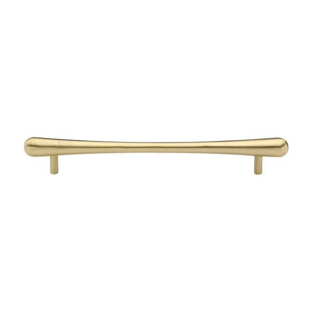 This is an image of a Heritage Brass - Cabinet Pull T-Bar Raindrop Design 192mm CTC Satin Brass Finish, c3570-192-sb that is available to order from Trade Door Handles in Kendal.