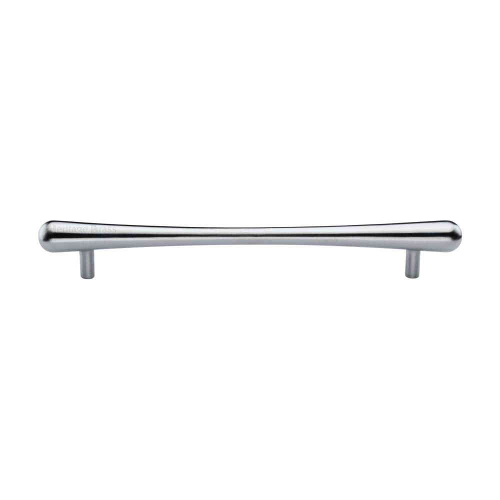 This is an image of a Heritage Brass - Cabinet Pull T-Bar Raindrop Design 192mm CTC Satin Chrome Finish, c3570-192-sc that is available to order from Trade Door Handles in Kendal.