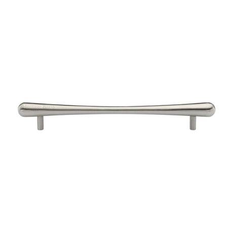 This is an image of a Heritage Brass - Cabinet Pull T-Bar Raindrop Design 192mm CTC Satin Nickel Finish, c3570-192-sn that is available to order from Trade Door Handles in Kendal.