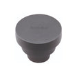 This is an image of a Heritage Brass - Cabinet Knob Round Stepped Design 32mm Matt Black Finish, c3624-32-bkmt that is available to order from Trade Door Handles in Kendal.