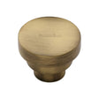 This is an image of a Heritage Brass - Cabinet Knob Round Stepped Design 38mm Antique Brass Finish, c3624-38-at that is available to order from Trade Door Handles in Kendal.