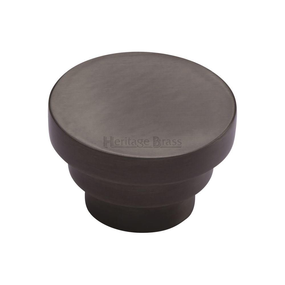 This is an image of a Heritage Brass - Cabinet Knob Round Stepped Design 38mm Matt Bronze Finish, c3624-38-mb that is available to order from Trade Door Handles in Kendal.