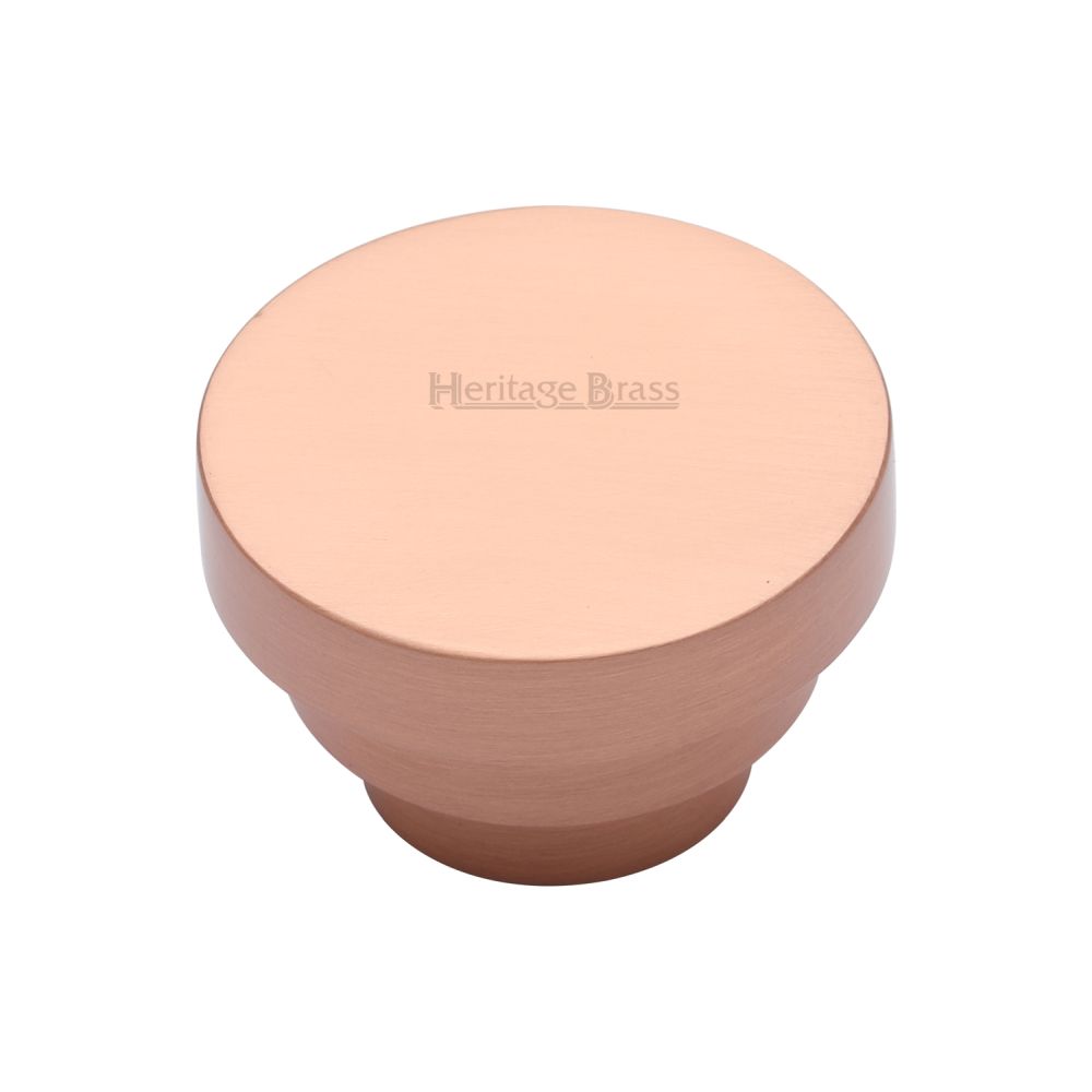 This is an image of a Heritage Brass - Cabinet Knob Round Stepped Design 38mm Satin Rose Gold Finish, c3624-38-srg that is available to order from Trade Door Handles in Kendal.