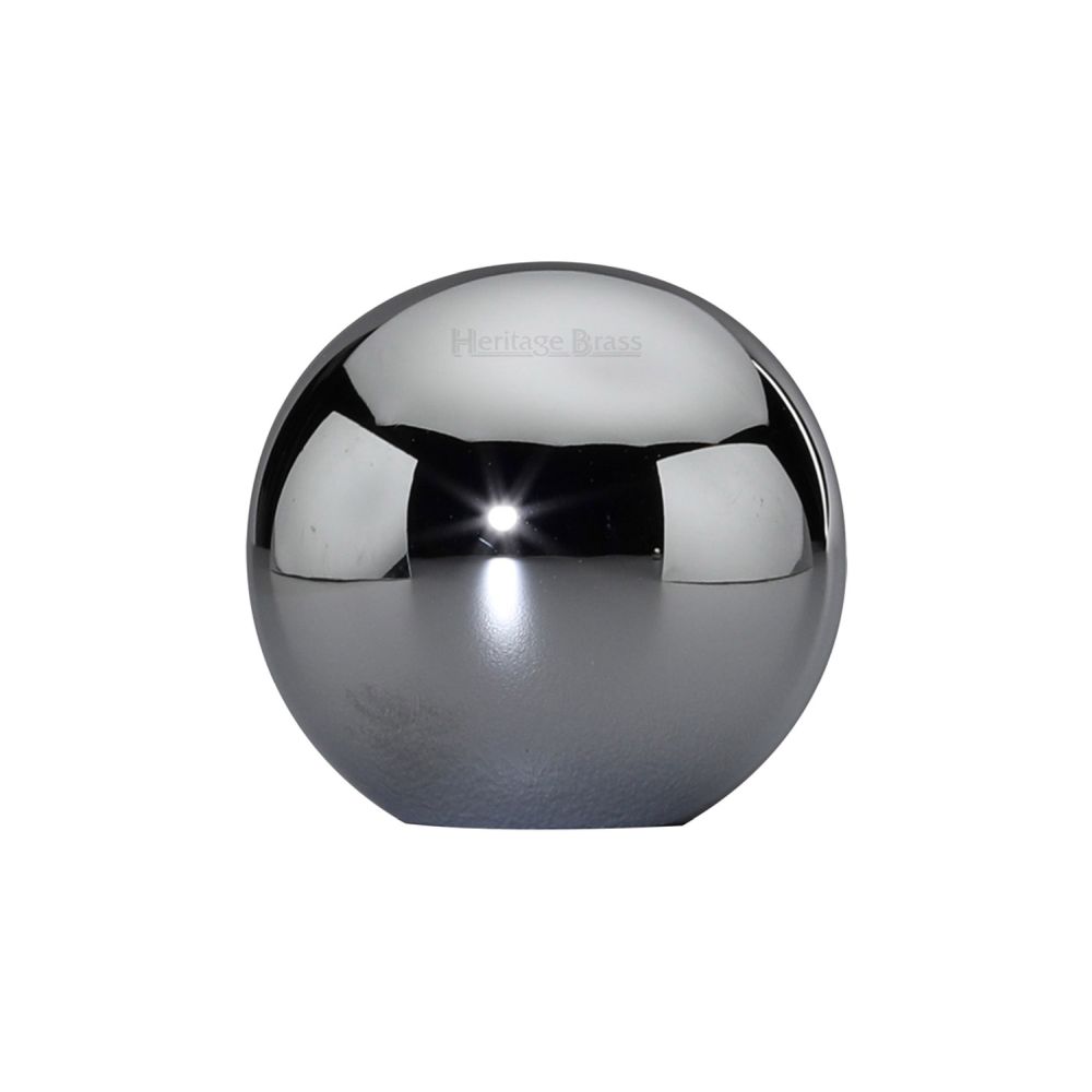 This is a image of a Heritage Brass - Cabinet Knob Globe Design 25mm Pol. Chrome Finish that is available to order from Trade Door Handles in Kendal
