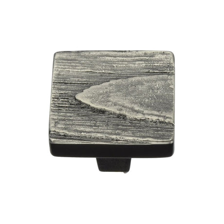 This is an image of a Heritage Brass - Cabinet Knob Square Pine Design 32mm Aged Nickel Finish, c3664-32-an that is available to order from Trade Door Handles in Kendal.