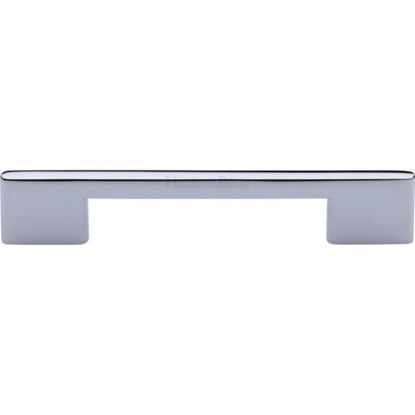 This is an image of a Heritage Brass - Cabinet Pull Slim Metro Design 128mm CTC Polished Chrome Finish, c3681-128-pc that is available to order from Trade Door Handles in Kendal.