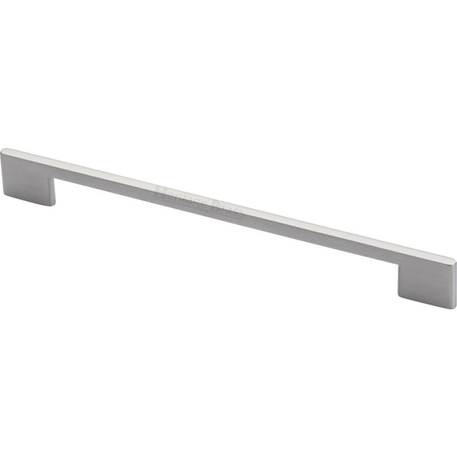 This is an image of a Heritage Brass - Cabinet Pull Slim Metro Design 256mm CTC Satin Nickel Finish, c3681-256-sn that is available to order from Trade Door Handles in Kendal.