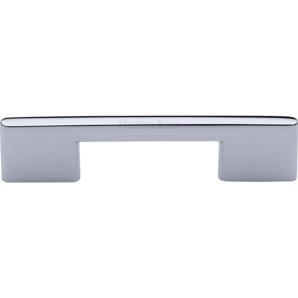 This is an image of a Heritage Brass - Cabinet Pull Slim Metro Design 96mm CTC Polished Chrome Finish, c3681-96-pc that is available to order from Trade Door Handles in Kendal.