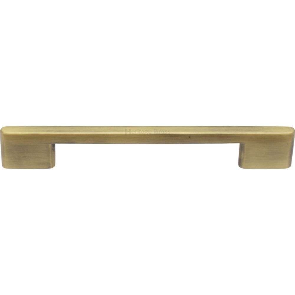 This is an image of a Heritage Brass - Cabinet Pull Slim Metro Design 160mm CTC Antique Brass Finish, c3681-160-at that is available to order from Trade Door Handles in Kendal.