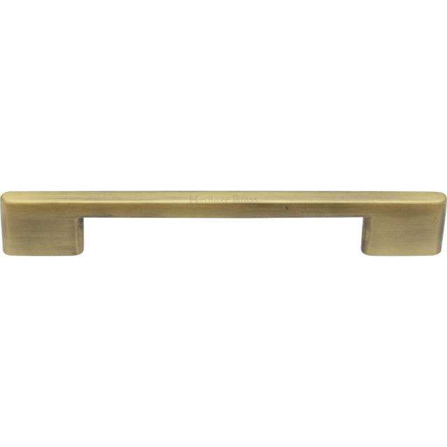 This is an image of a Heritage Brass - Cabinet Pull Slim Metro Design 160mm CTC Antique Brass Finish, c3681-160-at that is available to order from Trade Door Handles in Kendal.