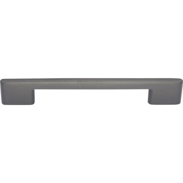 This is an image of a Heritage Brass - Cabinet Pull Slim Metro Design 160mm CTC Matt Bronze Finish, c3681-160-mb that is available to order from Trade Door Handles in Kendal.