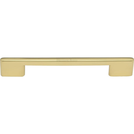 This is an image of a Heritage Brass - Cabinet Pull Slim Metro Design 160mm CTC Polished Brass Finish, c3681-160-pb that is available to order from Trade Door Handles in Kendal.