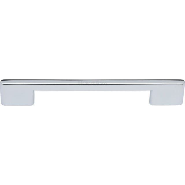 This is an image of a Heritage Brass - Cabinet Pull Slim Metro Design 160mm CTC Polished Chrome Finish, c3681-160-pc that is available to order from Trade Door Handles in Kendal.