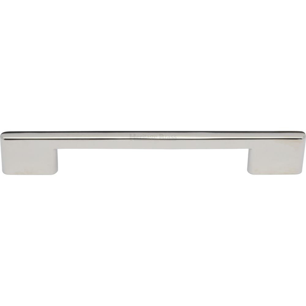 This is an image of a Heritage Brass - Cabinet Pull Slim Metro Design 160mm CTC Polished Nickel Finish, c3681-160-pnf that is available to order from Trade Door Handles in Kendal.