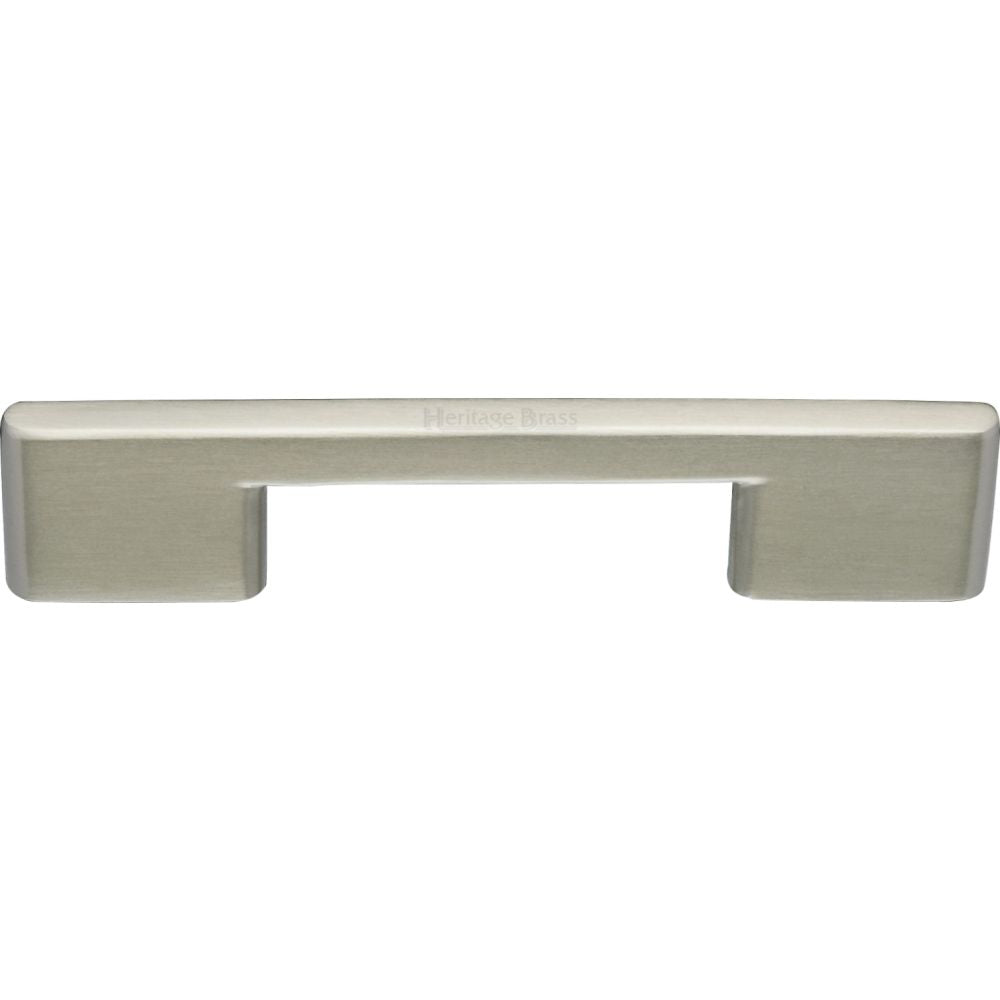 This is an image of a Heritage Brass - Cabinet Pull Slim Metro Design 96mm CTC Satin Nickel Finish, c3681-96-sn that is available to order from Trade Door Handles in Kendal.