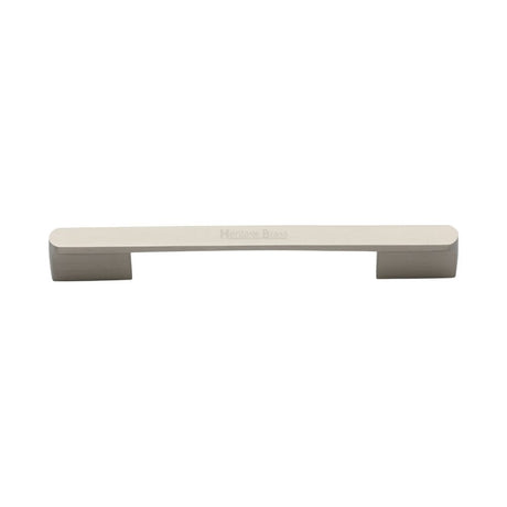 This is an image of a Heritage Brass - Cabinet Pull Bridge Design 128&160mm CTC Satin Nickel Finish, c3684-128-160sn that is available to order from Trade Door Handles in Kendal.