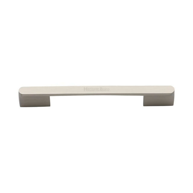 This is an image of a Heritage Brass - Cabinet Pull Bridge Design 128&160mm CTC Satin Nickel Finish, c3684-128-160sn that is available to order from Trade Door Handles in Kendal.