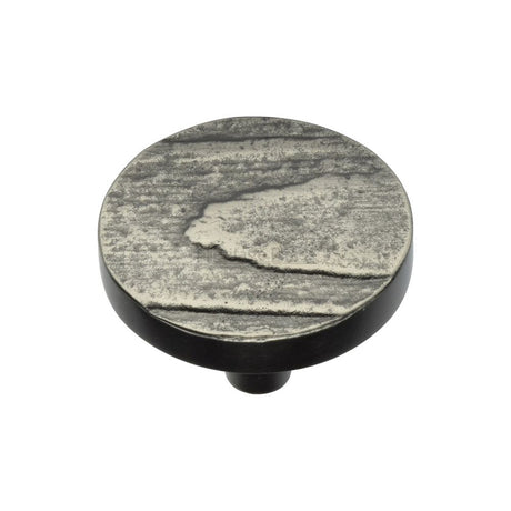 This is an image of a Heritage Brass - Cabinet Knob Round Pine Design 38mm Aged Nickel Finish, c3697-38-an that is available to order from Trade Door Handles in Kendal.