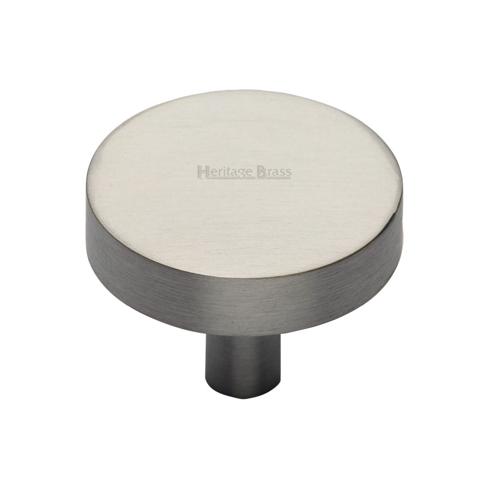 This is an image of a Heritage Brass - Cabinet Knob Disc Design 38mm Satin Nickel Finish, c3880-38-sn that is available to order from Trade Door Handles in Kendal.