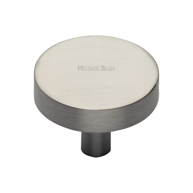 This is an image of a Heritage Brass - Cabinet Knob Disc Design 38mm Satin Nickel Finish, c3880-38-sn that is available to order from Trade Door Handles in Kendal.