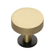 This is an image of a Heritage Brass - Cabinet Knob Disc Knurled Design with Rose 32mm Matt Bronze/Sat, c3882-32-bsb that is available to order from Trade Door Handles in Kendal.