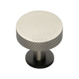 This is an image of a Heritage Brass - Cabinet Knob Disc Knurled Design with Rose 32mm Matt Bronze/Sat, c3882-32-bsn that is available to order from Trade Door Handles in Kendal.