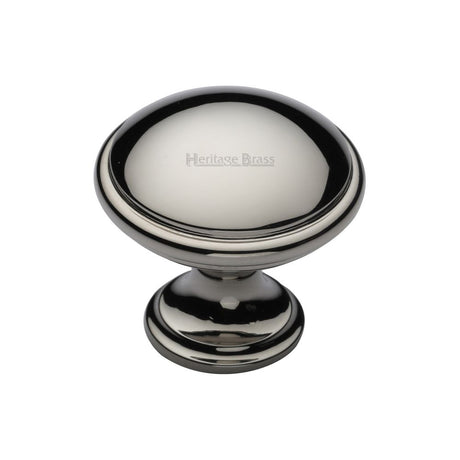 This is an image of a Heritage Brass - Cabinet Knob Domed Design 32mm Polished Nickel Finish, c3950-32-pnf that is available to order from Trade Door Handles in Kendal.