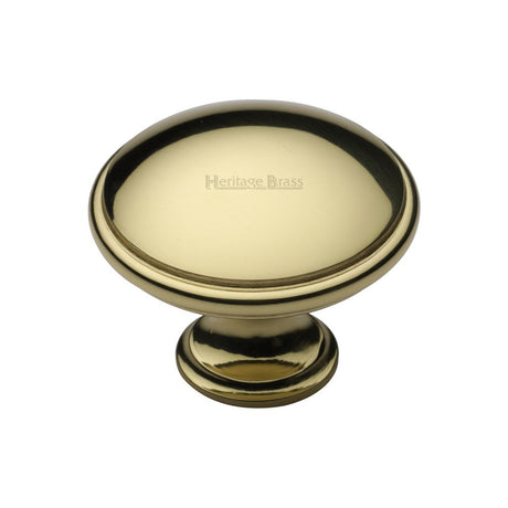 This is an image of a Heritage Brass - Cabinet Knob Domed Design 38mm Polished Brass Finish, c3950-38-pb that is available to order from Trade Door Handles in Kendal.