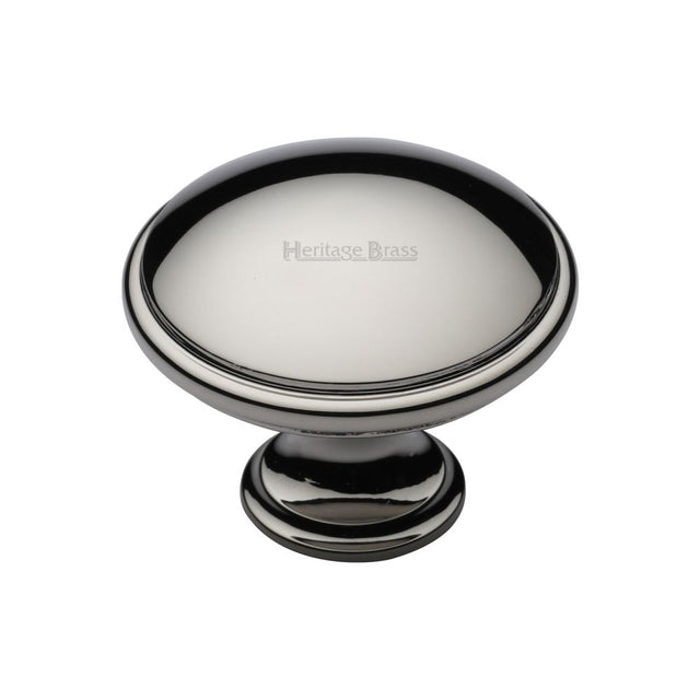 This is a image of a Heritage Brass - Cabinet Knob Domed Design 38mm Pol. Nickel Finish that is available to order from Trade Door Handles in Kendal