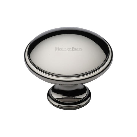 This is an image of a Heritage Brass - Cabinet Knob Domed Design 38mm Polished Nickel Finish, c3950-38-pnf that is available to order from Trade Door Handles in Kendal.