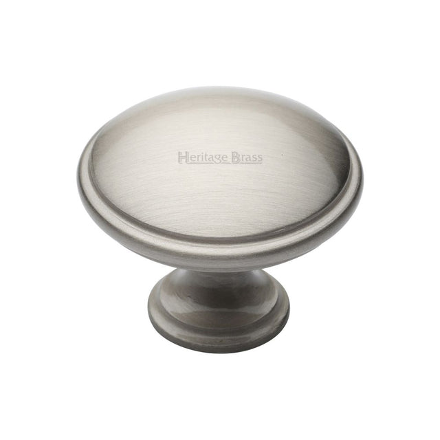 This is an image of a Heritage Brass - Cabinet Knob Domed Design 38mm Satin Nickel Finish, c3950-38-sn that is available to order from Trade Door Handles in Kendal.