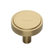 This is a image of a Heritage Brass - Cabinet Knob Stepped Disc Design 32mm Sat. Brass Finish that is available to order from Trade Door Handles in Kendal