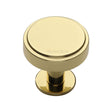 This is a image of a Heritage Brass - Cabinet Knob Stepped Disc Design with Rose 32mm Pol. Brass Fini that is available to order from Trade Door Handles in Kendal