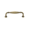 This is an image of a Heritage Brass - Cabinet Pull Henley Traditional Design 102mm CTC Antique Brass Fin, c3960-102-at that is available to order from Trade Door Handles in Kendal.