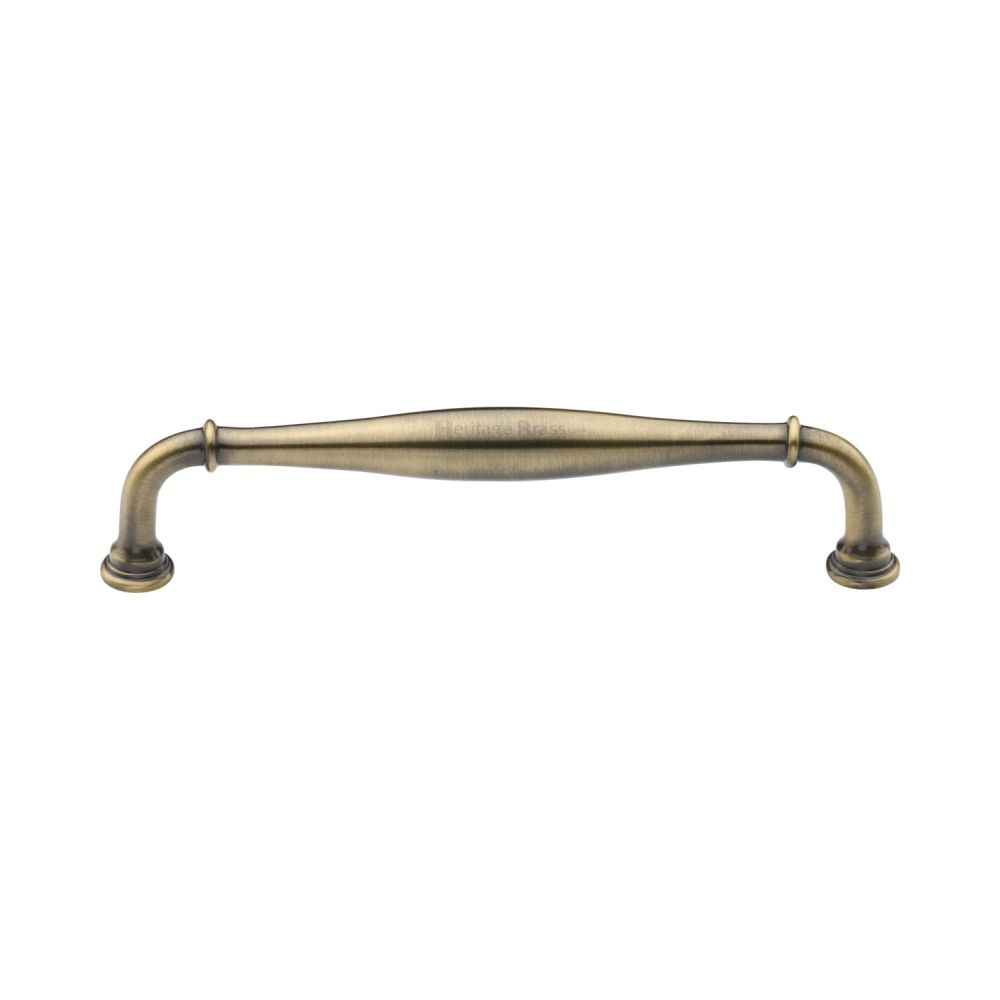 This is an image of a Heritage Brass - Cabinet Pull Henley Traditional Design 152mm CTC Antique Brass Fin, c3960-152-at that is available to order from Trade Door Handles in Kendal.