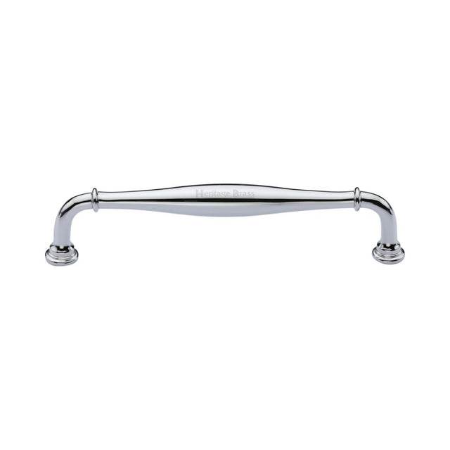 This is an image of a Heritage Brass - Cabinet Pull Henley Traditional Design 152mm CTC Polished Chrome Fi, c3960-152-pc that is available to order from Trade Door Handles in Kendal.