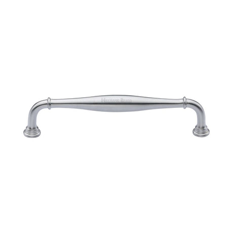 This is an image of a Heritage Brass - Cabinet Pull Henley Traditional Design 152mm CTC Satin Chrome Fi, c3960-152-sc that is available to order from Trade Door Handles in Kendal.