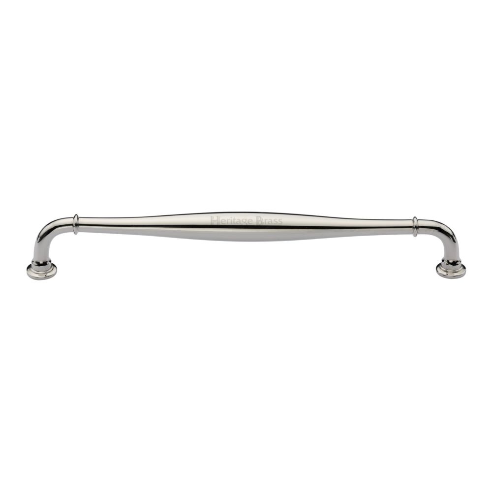 This is an image of a Heritage Brass - Cabinet Pull Henley Traditional Design 203mm CTC Polished Nickel Fi, c3960-203-pnf that is available to order from Trade Door Handles in Kendal.