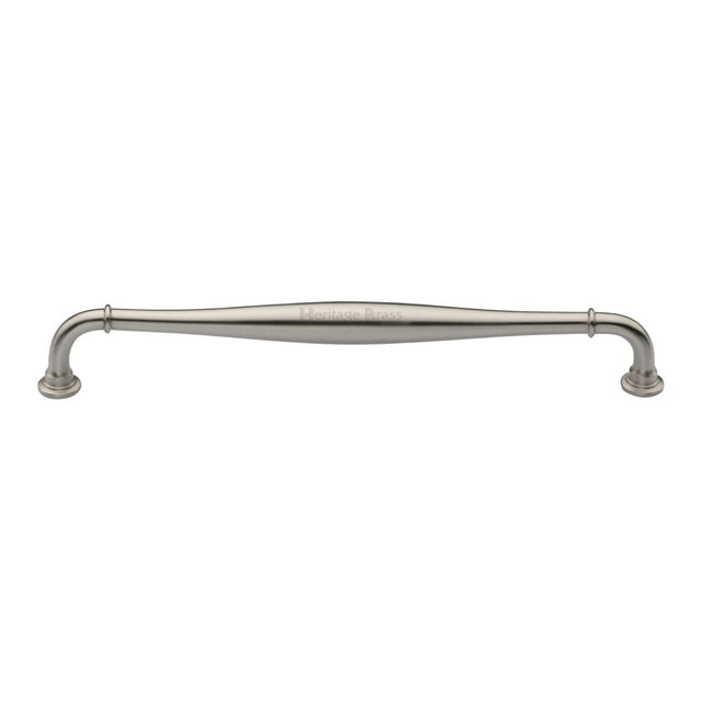 This is an image of a Heritage Brass - Cabinet Pull Henley Traditional Design 203mm CTC Satin Nickel Fi, c3960-203-sn that is available to order from Trade Door Handles in Kendal.