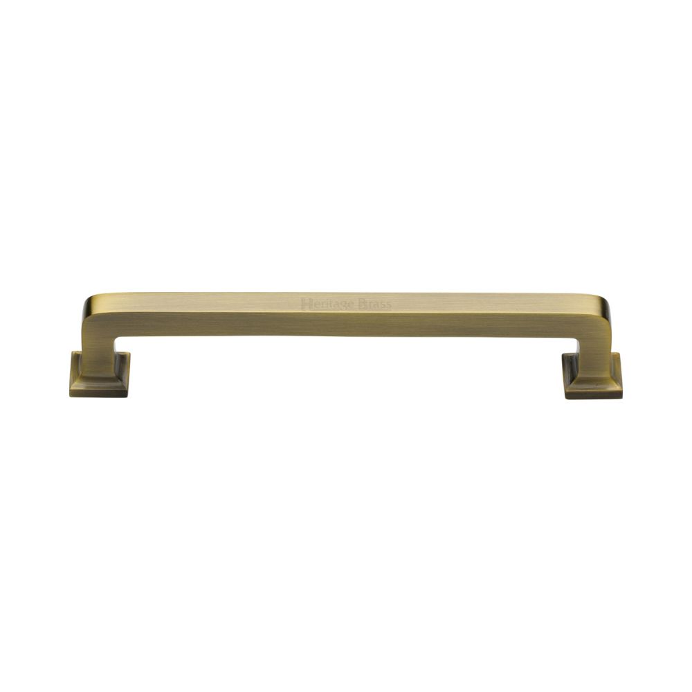 This is an image of a Heritage Brass - Cabinet Pull Square Vintage Design 152mm CTC Antique Finish, c3964-152-at that is available to order from Trade Door Handles in Kendal.