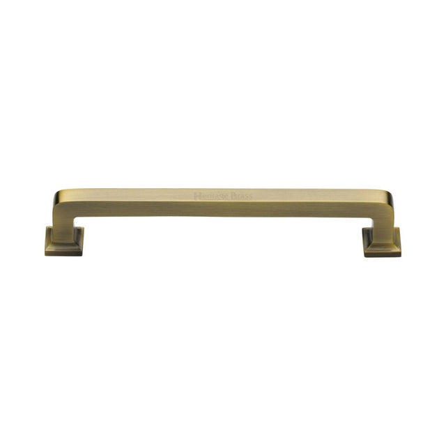 This is an image of a Heritage Brass - Cabinet Pull Square Vintage Design 152mm CTC Antique Finish, c3964-152-at that is available to order from Trade Door Handles in Kendal.