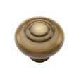 This is a image of a Heritage Brass - Cabinet Knob Round Bead Design 32mm Ant. Brass Finish that is available to order from Trade Door Handles in Kendal