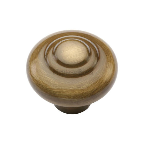 This is an image of a Heritage Brass - Cabinet Knob Round Bead Design 32mm Antique Brass Finish, c3985-32-at that is available to order from Trade Door Handles in Kendal.