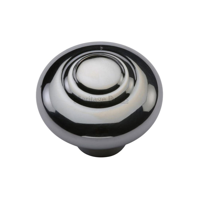 This is a image of a Heritage Brass - Cabinet Knob Round Bead Design 32mm Pol. Chrome Finish that is available to order from Trade Door Handles in Kendal