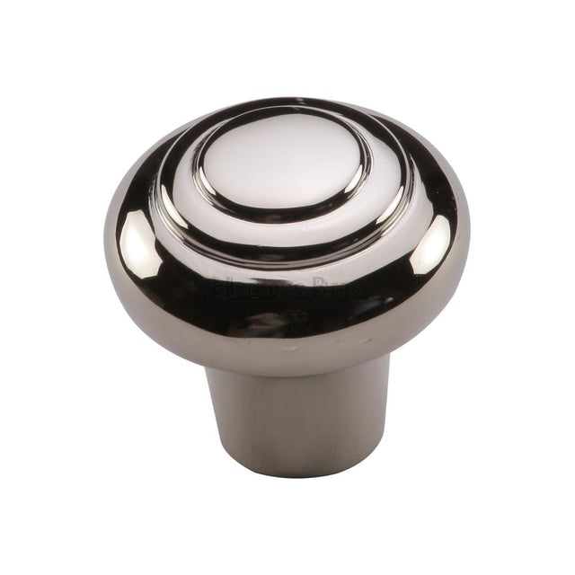 This is an image of a Heritage Brass - Cabinet Knob Round Bead Design 32mm Polished Nickel Finish, c3985-32-pnf that is available to order from Trade Door Handles in Kendal.