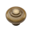 This is an image of a Heritage Brass - Cabinet Knob Round Bead Design 38mm Antique Brass Finish, c3985-38-at that is available to order from Trade Door Handles in Kendal.