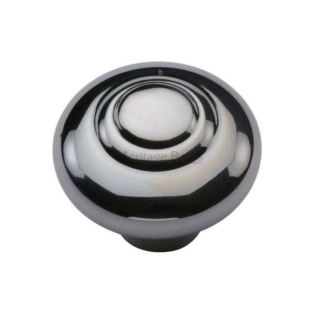 This is an image of a Heritage Brass - Cabinet Knob Round Bead Design 38mm Polished Chrome Finish, c3985-38-pc that is available to order from Trade Door Handles in Kendal.