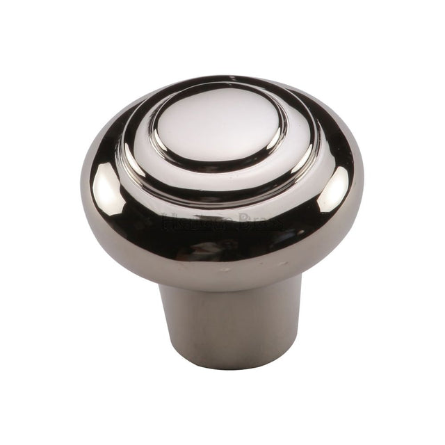 This is a image of a Heritage Brass - Cabinet Knob Round Bead Design 38mm Pol. Nickel Finish that is available to order from Trade Door Handles in Kendal