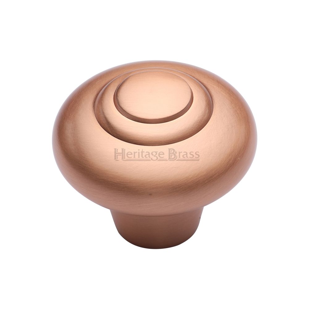 This is an image of a Heritage Brass - Cabinet Knob Round Bead Design 38mm Satin Rose Gold Finish, c3985-38-srg that is available to order from Trade Door Handles in Kendal.